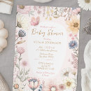 Recherche de or blanc rose baby shower invitations Aquarelle florale
