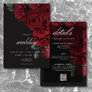 Recherche de rouge noir mariage invitations Script élégant