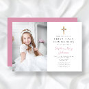 Recherche de première de croix rose petite communion invitations Jeune fille
