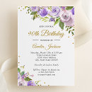 Recherche de purple floral anniversaire invitations Violet