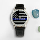 Recherche de drapeau américain montres Mince ligne bleue
