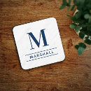 Recherche de marbre blanc dessous de verres Bleu marine
