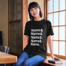 Recherche de liste tshirts Noms personnalisés
