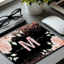 Recherche de monogramme girly tapis souris Rose doré