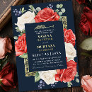 Recherche de blanc et bleu rouge mariage invitations Élégant