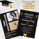 Recherche de joint graduation invitations Double célébration