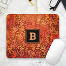 Recherche de feuille orange tapis souris Monogramme