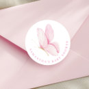 Recherche de papillon rond autocollants Baby shower papillon