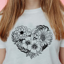 Recherche de dessin botanique tshirts Noir et blanc