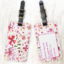 Recherche de fleurs bagages étiquettes Aquarelle