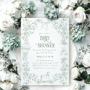 Recherche de sage green baby shower invitations Montgolfière