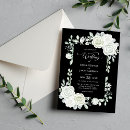 Recherche de noir et blanc rose mariage invitations De floral