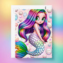 Recherche de sirène sous marine cartes postales Jeune fille