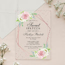 Recherche de foil 16ans anniversaire invitations Floral