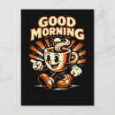 Recherche de café de matin cartes postales Rétro