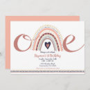 Recherche de boho rainbow 1ans anniversaire invitations Chic