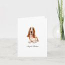 Recherche de chien de basset vœux cartes Aquarelle