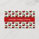 Recherche de cerise rouge cartes visite Vintage