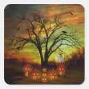 Recherche de nuit de halloween autocollants Citrouilles