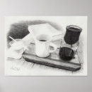 Recherche de dessin réaliste posters Café