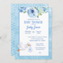 Recherche de stork baby shower garçon invitations Bleu