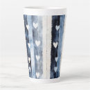 Recherche de coeur bleu tasses Rayures