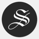 Recherche de noirs et blancs autocollants De monogramme