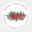 Recherche de poinsettia rouge autocollants Classique