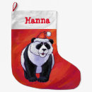 Recherche de pandas chaussette de noël Rouge
