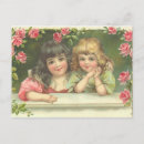 Recherche de rose victorien rose cartes postales Élégant