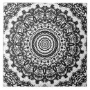 Recherche de mandala noir et blanc carreaux Moderne