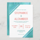 Recherche de turquoise coral mariage invitations Moderne