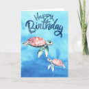 Recherche de tortue anniversaire cartes aquarelle