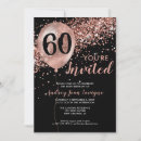 Recherche de rose gold 60th anniversaire invitations Élégant