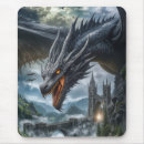 Recherche de dragon noir tapis souris Fantastique