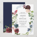 Recherche de navy blue flowers invitations Rustique