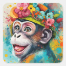 Recherche de singe heureux autocollants Animal