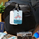 Recherche de flamant bagages étiquettes Bleu