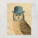 Recherche de hibou vintage cartes postales Oiseau