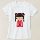Recherche de poupée japonaise tshirts Kokeshi
