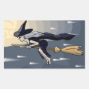 Recherche de sorcière volante autocollants Lune