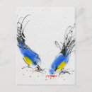 Recherche de mésange cartes postales Aquarelle