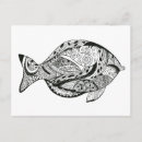 Recherche de poisson noir et blanc cartes postales Dessin
