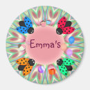 Recherche de coccinelles magnets Jeune fille
