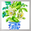 Recherche de fleur chinoise posters Aquarelle