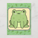 Recherche de grenouille kawaii cartes postales Vert