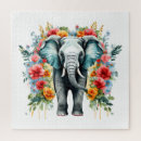 Recherche de éléphants puzzles Coloré