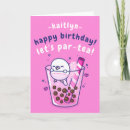 Recherche de kawaii anniversaire cartes Thé aux bulles