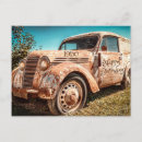 Recherche de voiture vintage vœux cartes Rouillé