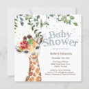 Recherche de girafe carrées invitations Baby